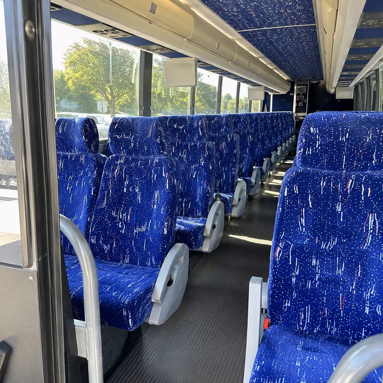 56 passenger charter bus inside