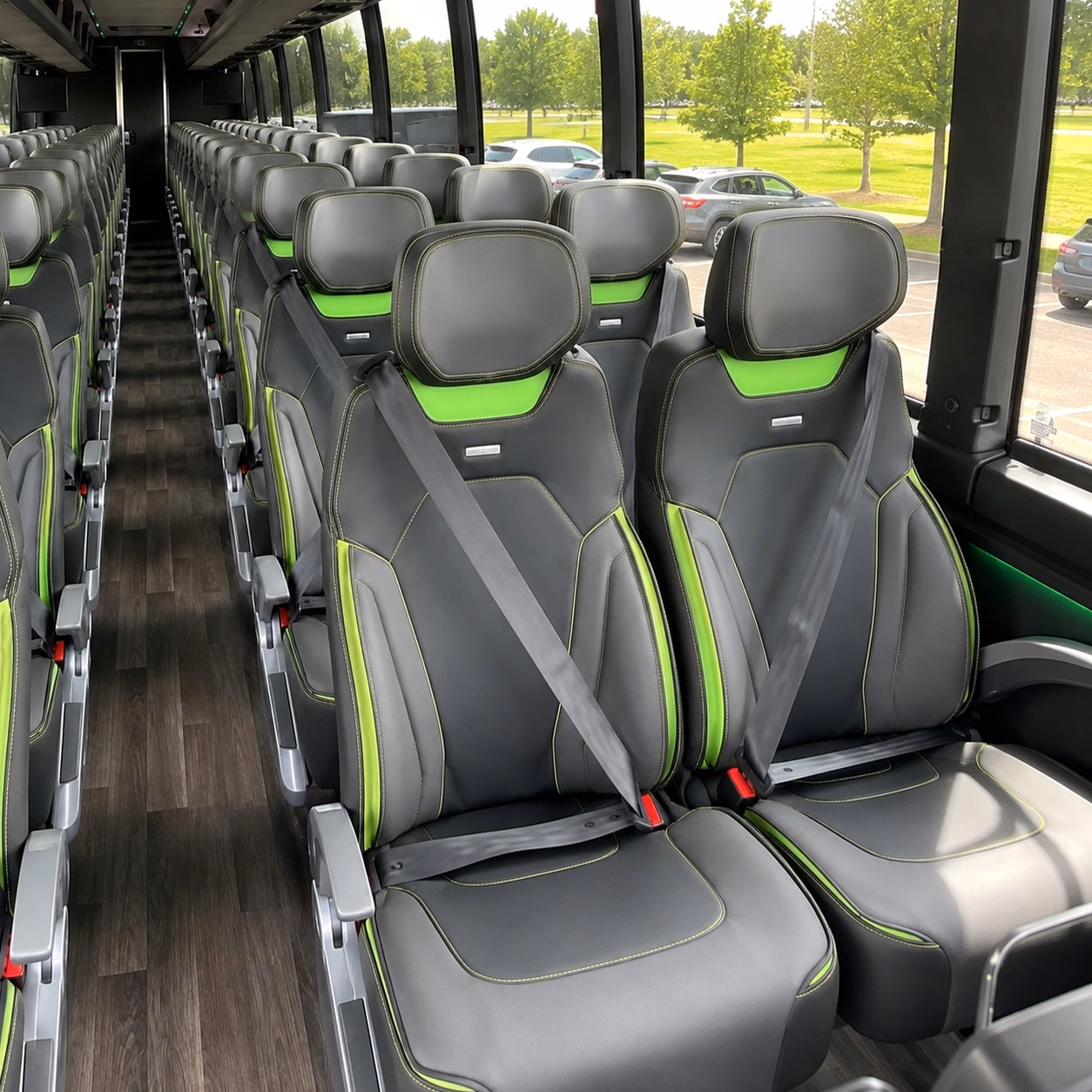 56 passenger charter bus interior